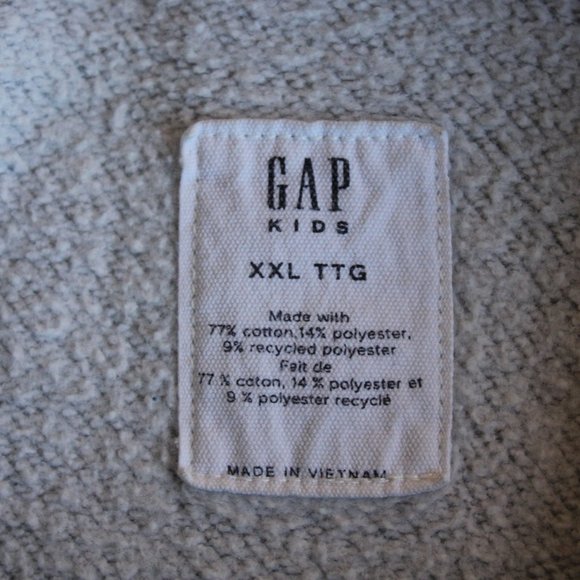 Monochromatic Grey GAP Logo Hoodie, Boys Size XXL (18) - Picture 7 of 7